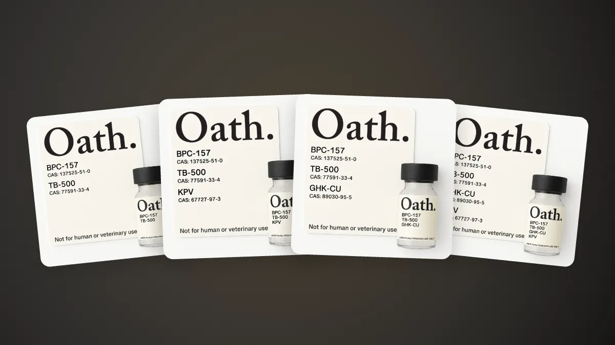 TB-500 blends from Oath Peptides: Wolverine, Wolverine Plus, GLOW and KLOW