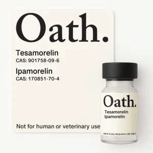 Tesamorelin Ipamorelin Blend peptide vial from Oath Peptides