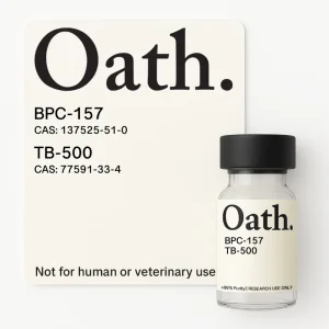Wolverine BPC-157 TB-500 Blend peptide vial from Oath Peptides