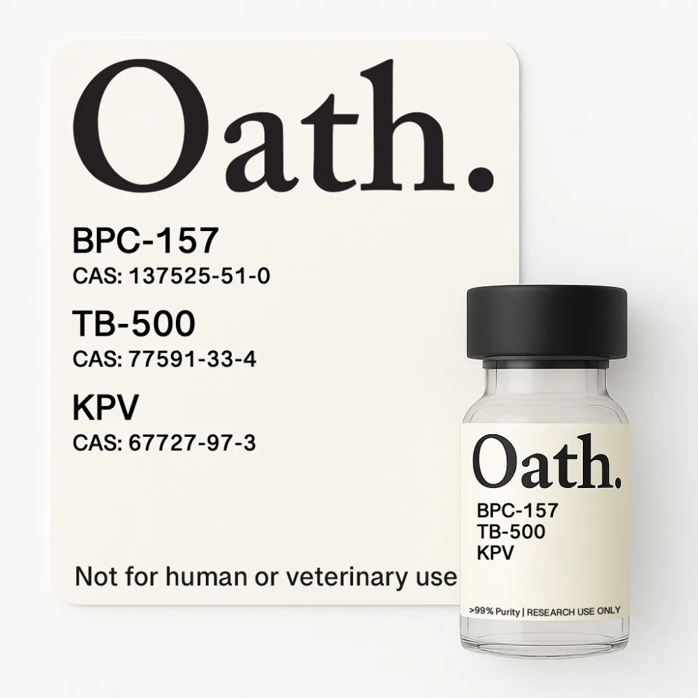 Wolverine Plus BPC-157 TB-500 KPV Blend 15mg 2 BPC-157 TB-500 KPV blend 15mg vial from Oath Peptides
